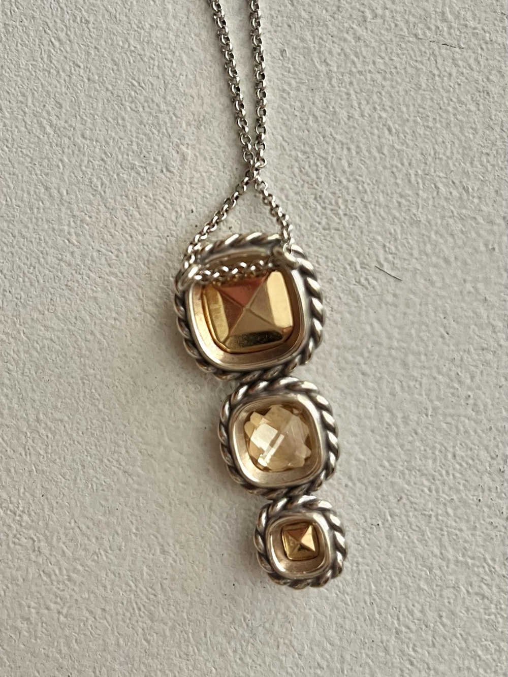 Brighton Two-Tone Silver Chain with Gold-Tone Triple Drop Pendants
